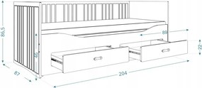 Rozkladacia posteľ Hermes II 80x200 s matracmi