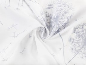 Biante Dekoračný záves Sofia SF-008 Strieborné jesenné púpavy na bielom 150x140 cm