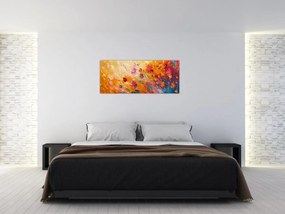 Obraz - Maľba farebných kvetov (120x50 cm)
