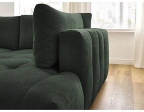 Zelená rozkladacia/s úložným priestorom rohová pohovka (pravý roh/do L) Fuji – Bobochic Paris