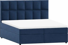 Tmavomodrá boxspring posteľ s úložným priestorom 140x200 cm Flip – Ropez