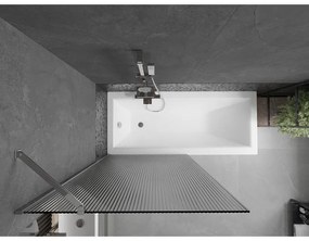 Mexen Next, vaňová zástena 1-krídlová 90 x 150 cm, fixné krídlo, 6 mm sklo s pruhmi, chrómový profil, 895-090-000-00-09-01