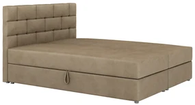 Manželská posteľ Boxspring 140x200 cm Waller (svetlohnedá) (s roštom a matracom). Vlastná spoľahlivá doprava až k Vám domov. 1007721