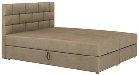 Manželská posteľ Boxspring 160x200 cm Waller Comfort (svetlohnedá) (s roštom a matracom). Vlastná spoľahlivá doprava až k Vám domov. 1056381
