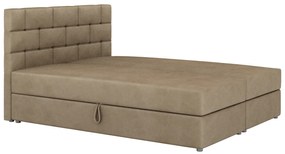 Manželská posteľ Boxspring 160x200 cm Waller (svetlohnedá) (s roštom a matracom). Vlastná spoľahlivá doprava až k Vám domov. 1007731