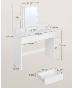Toaletný stolík LADA biely