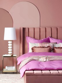Posteľné obliečky z bavlneného saténu 220 x 240 cm ružové HARMONRIDGE Beliani