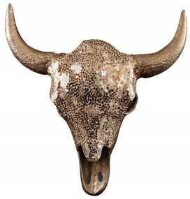Dekoratívna lebka Matador 56cm zlatá
