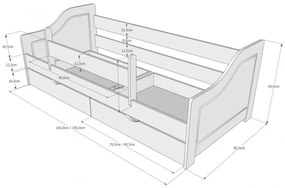 Raj posteli Detská posteľ LILKA s 2 zásuvkami PW