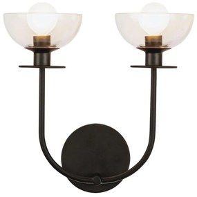 Alora Mood ALM-SYLVIA-2WB-BK-CL - Nástenné svietidlo SYLVIA 2×E14/40W/230V čierne