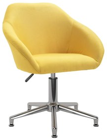 Otočná kancelárska stolička žltá látková 3089634