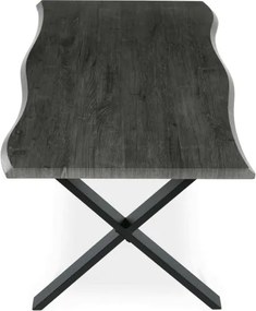 Jedálenský stôl 160x90 cm HT-F4316 GREY sivý dub / čierne nohy