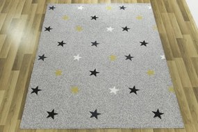 Detský koberec  Stars 09 Mix hviezdičky sivý / viacfarebný
