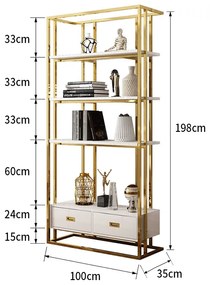 LUXUSNÁ VITRÍNA MELISA BIELY LESK + ZLATÁ