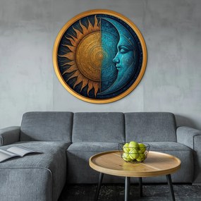 DUBLEZ | Drevený obraz - Slnko a Mesiac