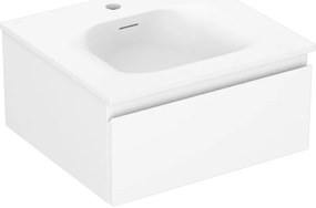 Mexen Orio, kúpeľňová skrinka 50 cm s umývadlom Vela, 1 zásuvka, biela matná, 91A10-05023-1-BF01-W23M01