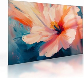 Sklenený obraz - Maľovaný kvet (70x50 cm)