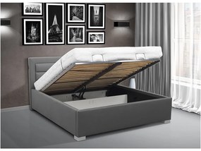 Nabytekmorava DOPREDAJ - Čalúnená posteľ s elektrickým otváraním úložného priestoru IKARUS 180 Farba: eko čierná
