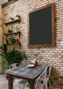 Toptabule.sk PRRUST Čierna kriedová tabuľa PREMIUM v rustikálnom drevenom ráme 90x120cm / nemagneticky