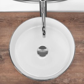 Rea Sami Brush Silver, umývadlo na dosku 360x360x115 mm, strieborná-biela, REA-U3304