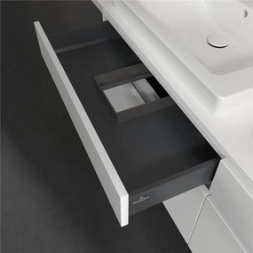 VILLEROY &amp; BOCH Legato závesná skrinka pod dve umývadlá, 4 zásuvky, 1600 x 500 x 550 mm, White Matt, B69300MS