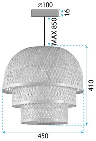 Toolight Boho, závesné svietidlo 1xE27 APP1577-5C, prírodná hnedá, OSW-03614