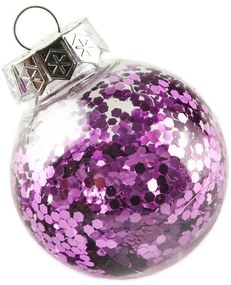 DECOLED Sada ozdob, prům. 6 cm, fialová