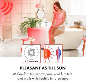 Klarstein Hot Spot Crystal Spotless Smart, infračervený ohrievač, 750 W, aplikácia, biely