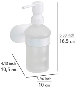 Biely samodržiaci sklenený dávkovač mydla 200 ml Orea – Wenko