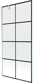 Mexen Next vaňová zástena jednokrídlová 90 x 150 cm, Čierny vzor, Chrómová - 895-090-000-00-77-01