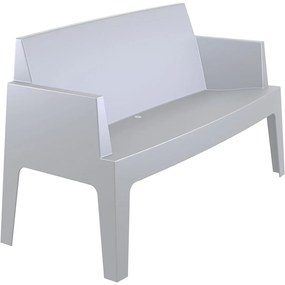 BOX SOFA záhradná lavica s podrúčkami silver grey
