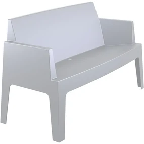 BOX SOFA záhradná lavica s podrúčkami silver grey