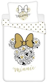 Detské obliečky MINNIE GOLD biele Rozmer obliečky: 70 x 90 cm | 140 x 200 cm