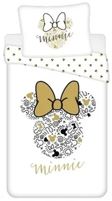 Detské obliečky MINNIE GOLD biele Rozmer obliečky: 70 x 90 cm | 140 x 200 cm