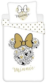Detské obliečky MINNIE GOLD biele Rozmer obliečky: 70 x 90 cm | 140 x 200 cm