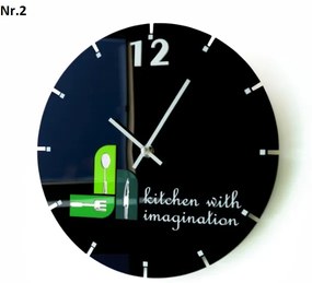 Kuchynské nástenné hodiny s tichým chodom zelená