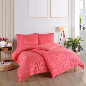 BedTex Bavlnené obliečky Geo Sunset Coral, 220 x200 cm, 2 ks 70 x 90 cm, 220 x 200 cm, 2 ks 70 x 90 cm