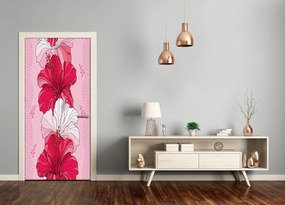 Samolepiace fototapety na dvere hibiskus 95x205 cm