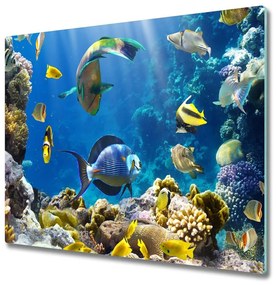 Sklenená doska na krájanie Koralový útes 60x52 cm