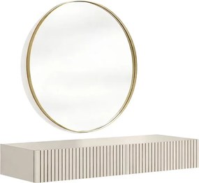 Závesný toaletný stolík Nicole so zrkadlom 80 cm - kašmírový mat