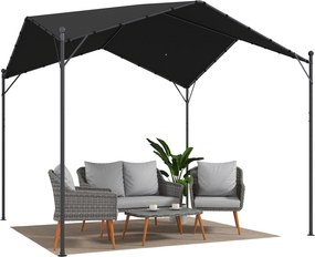 Outsunny pergola do záhrady 3 x 3 m — šikmá strecha, polyester UPF30+, pozinkovaný kovový rám, pavilón, terasa | Aosom
