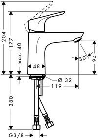 Hansgrohe Focus E2, umývadlová batéria, LowFlow 3,5 l/min, chrómová, HAN-31513000