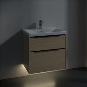 VILLEROY &amp; BOCH Subway 3.0 závesná skrinka pod umývadlo, 2 zásuvky, s LED osvetlením, 622 x 478 x 429 mm, Nordic Oak, C576L1VJ