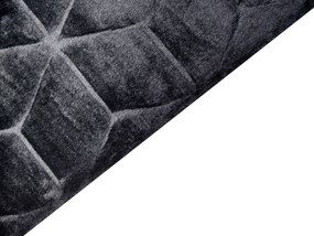 Koberec z umelej zajačej kožušiny 160 x 230 cm čierny THATTA Beliani