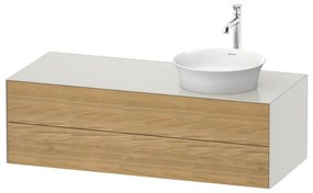 DURAVIT White Tulip závesná skrinka pod umývadlo na dosku vpravo, 2 zásuvky, 1300 x 550 x 408 mm, dub prírodný masív/nordická biela matná, WT4987RH539