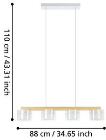 Eglo 900881 - LED RGBW Stmievateľný luster na lanku PORTICO-Z 4xLED/3,7W/230V