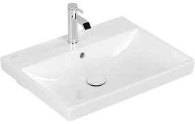 VILLEROY &amp; BOCH Avento závesné umývadlo s otvorom, s prepadom, 600 x 470 mm, biela alpská, s povrchom CeramicPlus, 415860R1