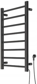 Erga Pago, elektrické vykurovacie teleso 500x800 mm s digitálnym termostatom na postavenie alebo na stenu, 200W, čierna matná, ERG-RESA/800/500/BLACK/EL