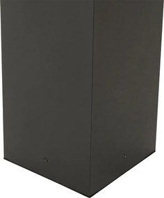 Stojaca vonkajšia lampa čierna s rebrovaným sklom 80 cm IP44 - Charlois