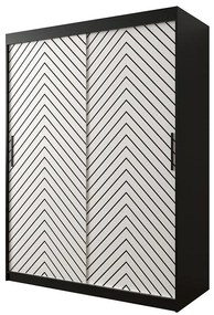 Skriňa Jodełka 1 150 čierna/biely/čierna